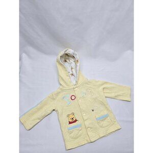 Disney Baby Winnie The Pooh Embroidered Button Up Yellow Sweater Size 3 Months